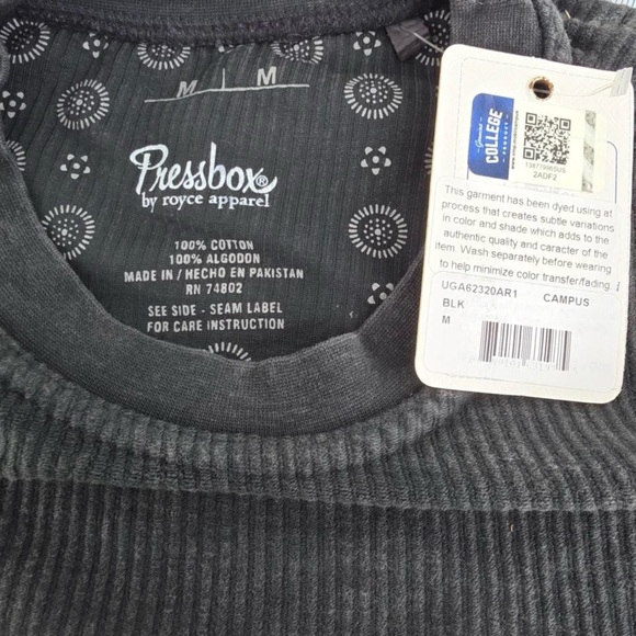 Georgia Bulldogs Oversized Sweatshirt M Mineral Washed Charcoal PRESSBOX NWT - Picture 3 of 8